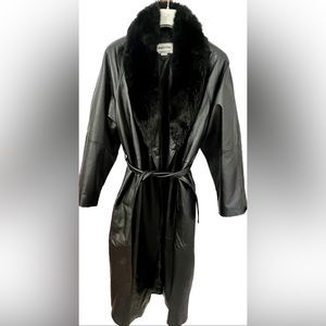Long genuine leather coat